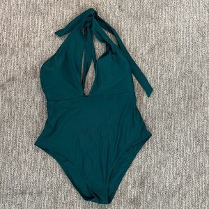Shade & Shore Green Halter One-Piece Swimsuit Sz 16 Never used.